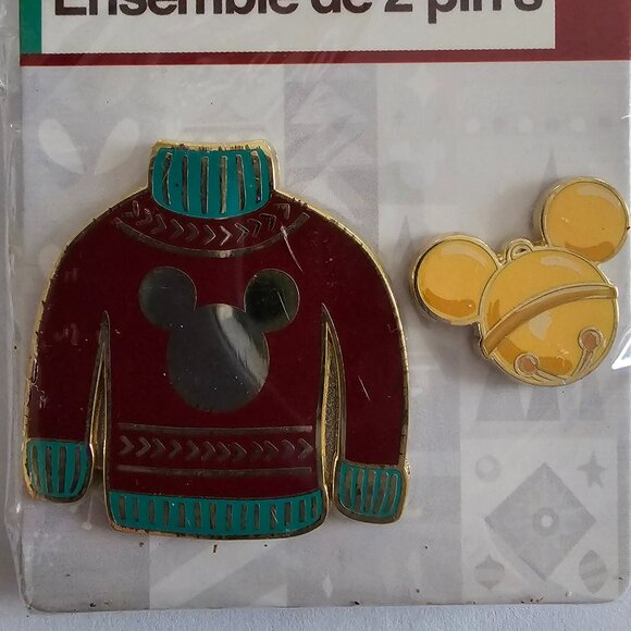 DISNEY Pin Trading ~ Set of 2 ~ Mickey Christmas Sweater & Bell ~ 2018 - Picture 3 of 7